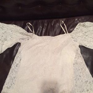 Lace cold shoulder top